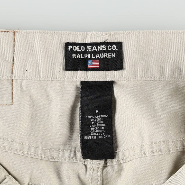 2000'S Ralph Lauren POLO JEANS COMPANY Chino Pants, Women's Size L (equivalent to W30) cotton ivory Vintage Second Hand