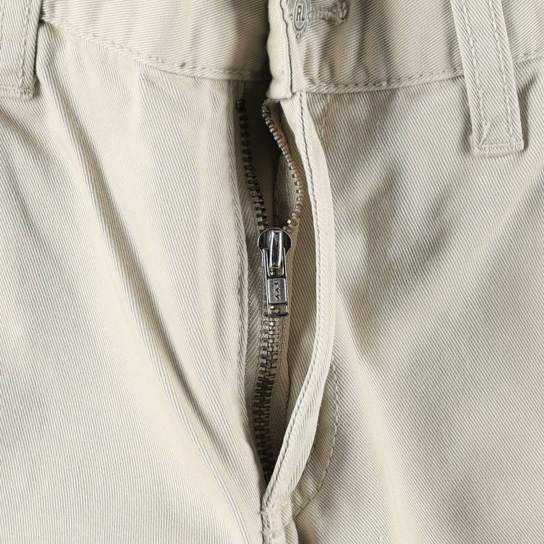 2000'S Ralph Lauren POLO JEANS COMPANY Chino Pants, Women's Size L (equivalent to W30) cotton ivory Vintage Second Hand