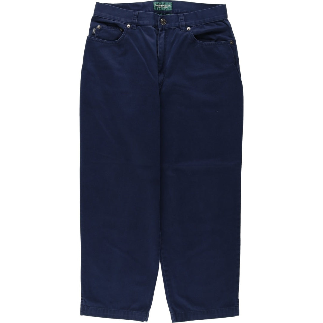 Ralph Lauren LAUREN JEANS CO Chino Pants, Women's Size L (equivalent to W29) cotton navy blue type Vintage Second Hand