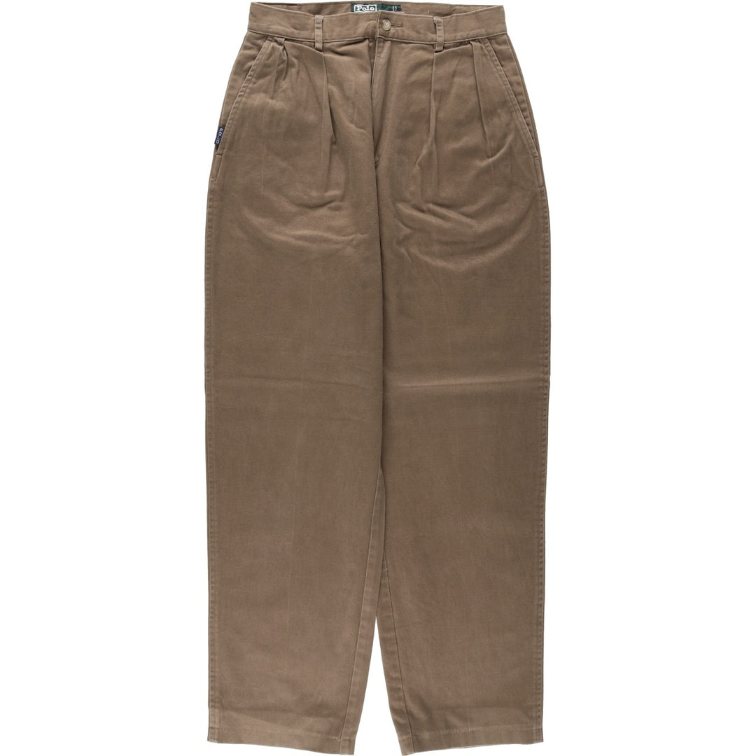 Vintage 1980'S Ralph Lauren POLO by Ralph Lauren two-pleat chino pants, women's size M (equivalent to W26). unclear brown type Vintage Second Hand