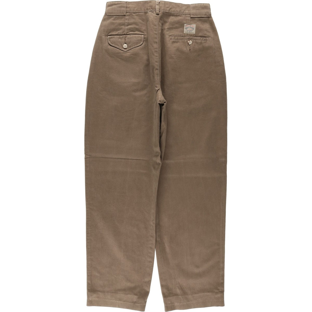 Vintage 1980'S Ralph Lauren POLO by Ralph Lauren two-pleat chino pants, women's size M (equivalent to W26). unclear brown type Vintage Second Hand
