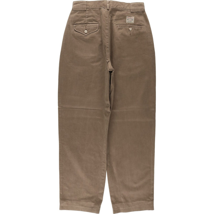 Vintage 1980'S Ralph Lauren POLO by Ralph Lauren two-pleat chino pants, women's size M (equivalent to W26). unclear brown type Vintage Second Hand