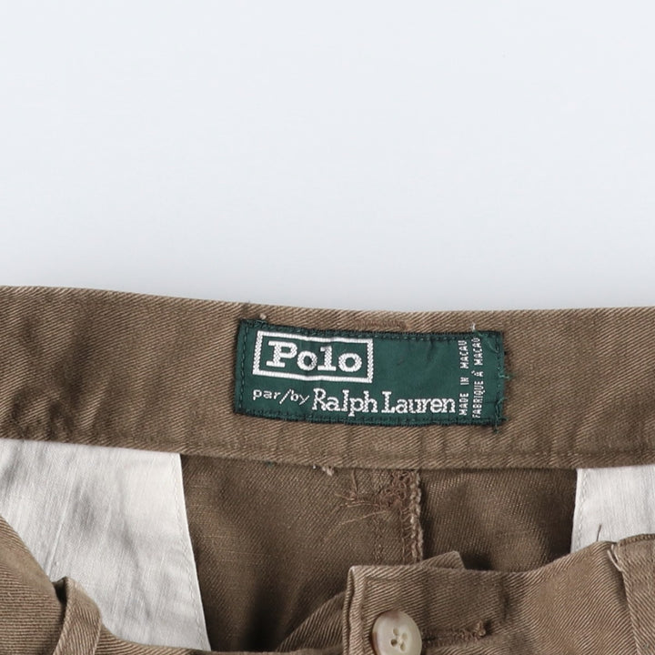 Vintage 1980'S Ralph Lauren POLO by Ralph Lauren two-pleat chino pants, women's size M (equivalent to W26). unclear brown type Vintage Second Hand