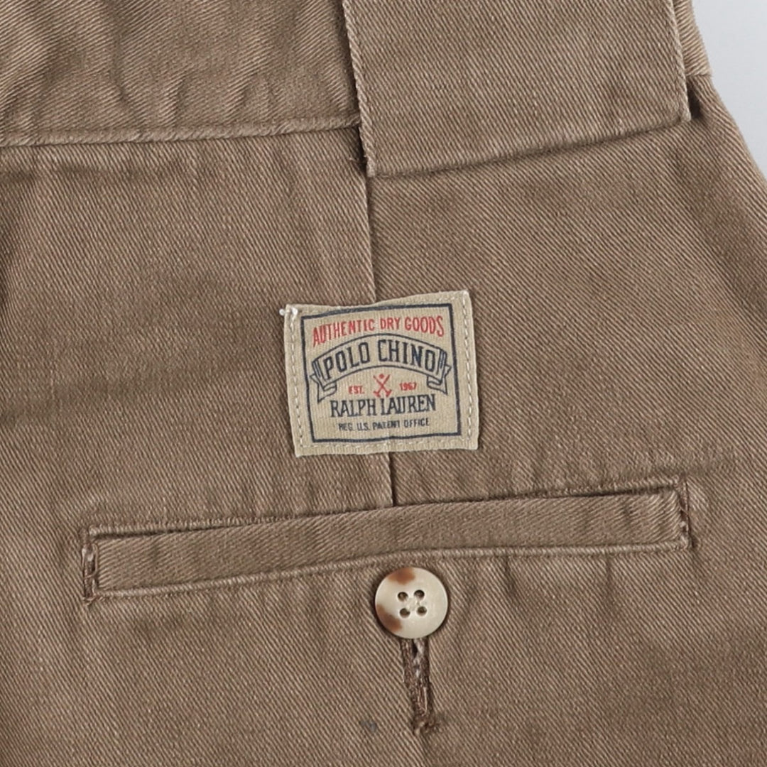Vintage 1980'S Ralph Lauren POLO by Ralph Lauren two-pleat chino pants, women's size M (equivalent to W26). unclear brown type Vintage Second Hand