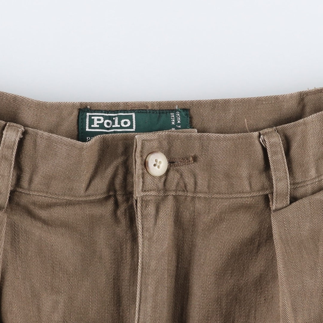 Vintage 1980'S Ralph Lauren POLO by Ralph Lauren two-pleat chino pants, women's size M (equivalent to W26). unclear brown type Vintage Second Hand