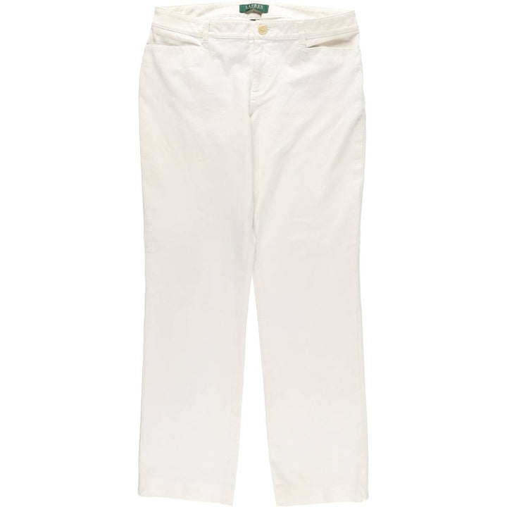 Ralph Lauren LAUREN Women's Chino Pants, Size L (equivalent to W30) cotton white type Vintage Second Hand