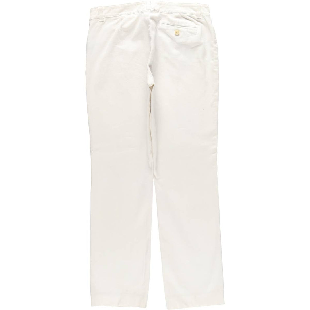 Ralph Lauren LAUREN Women's Chino Pants, Size L (equivalent to W30) cotton white type Vintage Second Hand