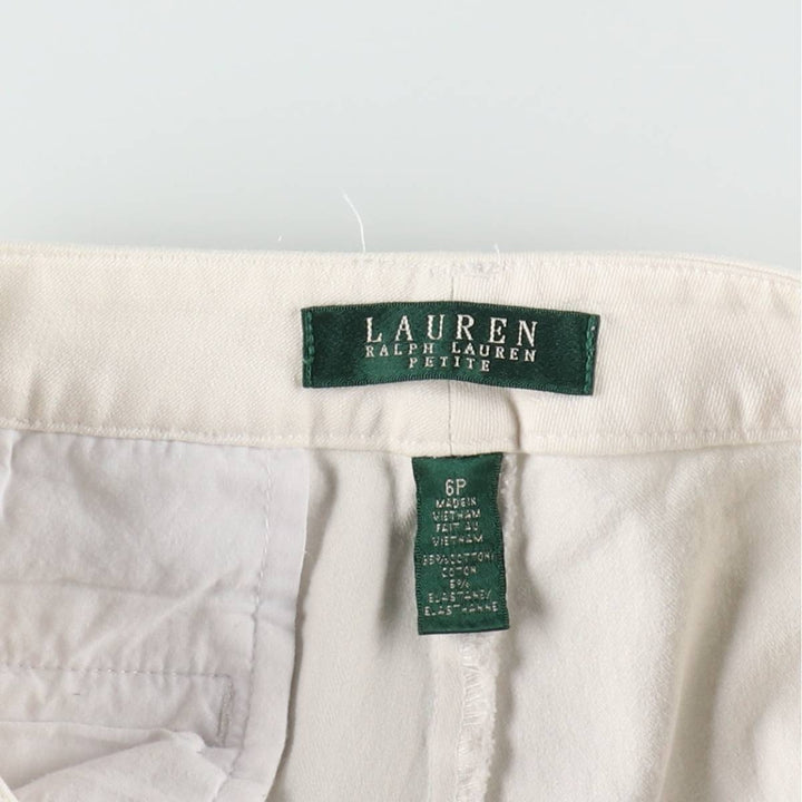 Ralph Lauren LAUREN Women's Chino Pants, Size L (equivalent to W30) cotton white type Vintage Second Hand