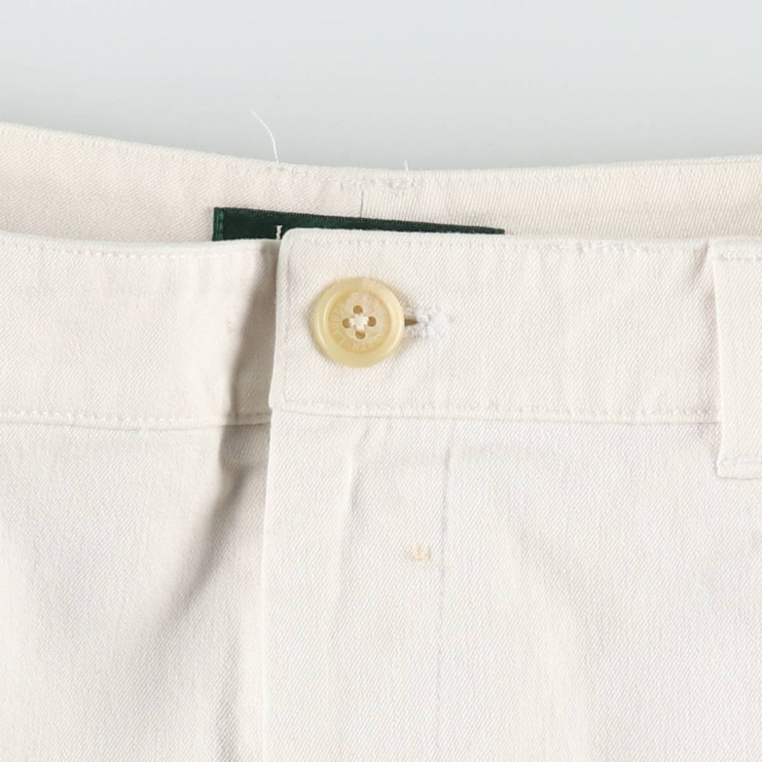 Ralph Lauren LAUREN Women's Chino Pants, Size L (equivalent to W30) cotton white type Vintage Second Hand