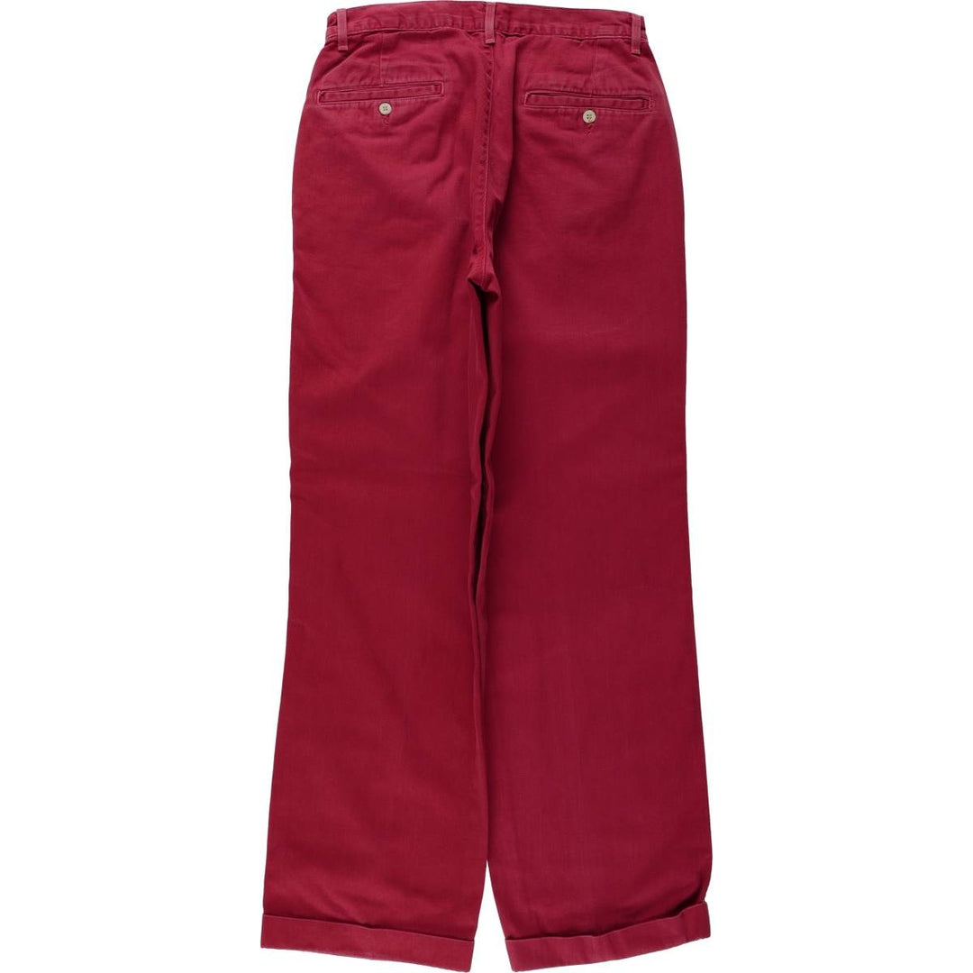 Ralph Lauren POLO by Ralph Lauren Two-Pleat Chino Pants, Made in USA, Women's Size L (W28 equivalent) unclear red type Vintage Second Hand