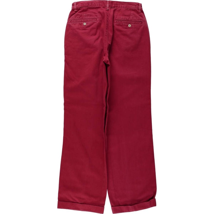 Ralph Lauren POLO by Ralph Lauren Two-Pleat Chino Pants, Made in USA, Women's Size L (W28 equivalent) unclear red type Vintage Second Hand