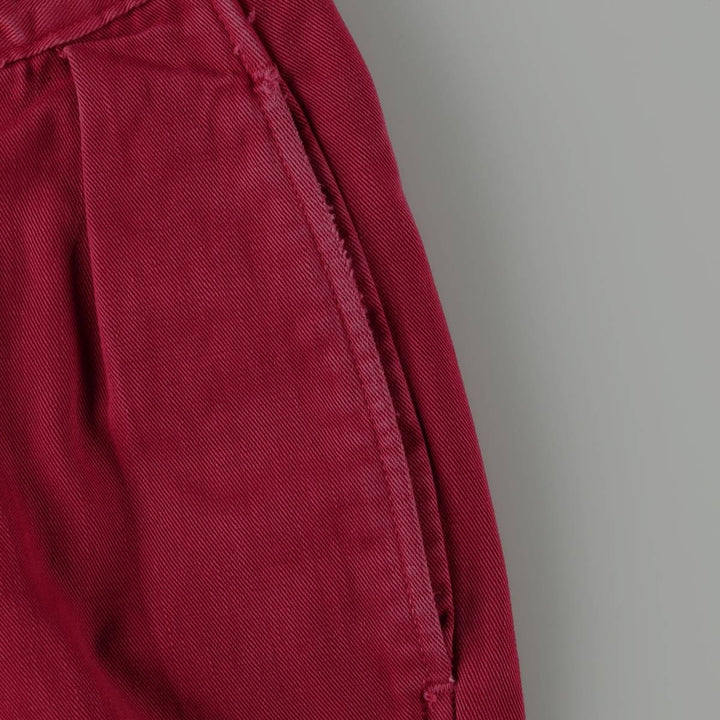 Ralph Lauren POLO by Ralph Lauren Two-Pleat Chino Pants, Made in USA, Women's Size L (W28 equivalent) unclear red type Vintage Second Hand