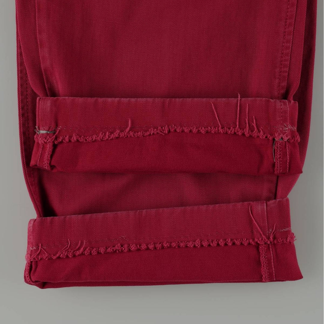 Ralph Lauren POLO by Ralph Lauren Two-Pleat Chino Pants, Made in USA, Women's Size L (W28 equivalent) unclear red type Vintage Second Hand