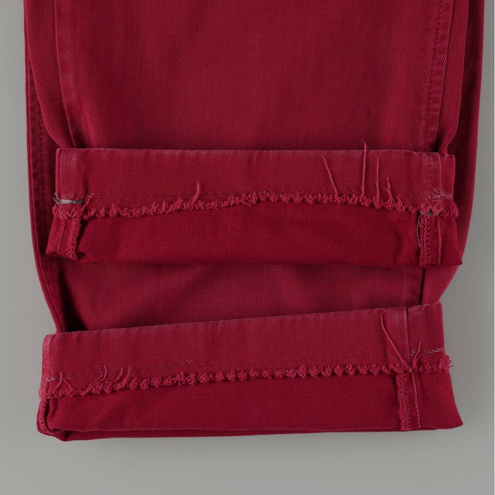 Ralph Lauren POLO by Ralph Lauren Two-Pleat Chino Pants, Made in USA, Women's Size L (W28 equivalent) unclear red type Vintage Second Hand