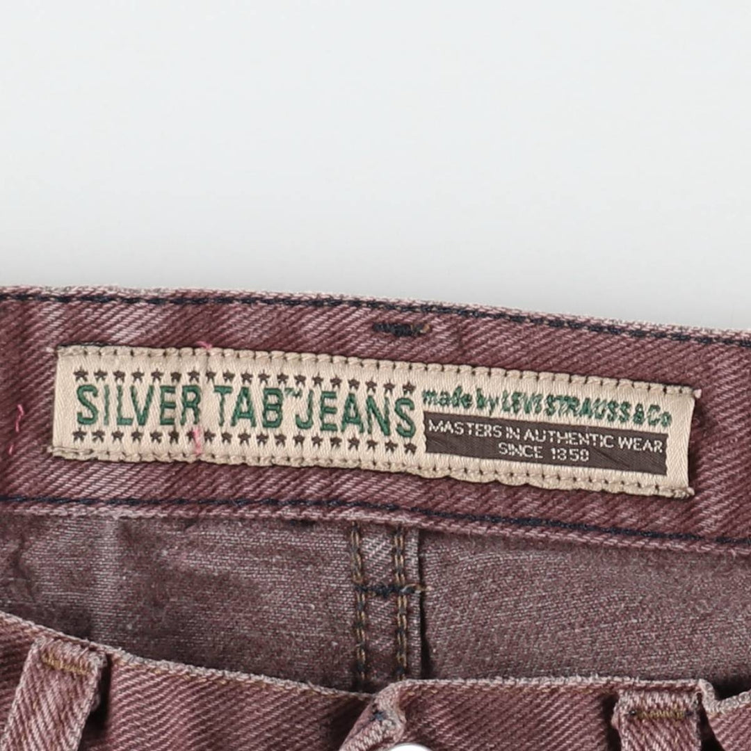 1990'S Levi's Silver Tab Tapered Denim Pants, Women's Size L (equivalent to W27), Vintage unclear red type reddish brown Vintage Second Hand