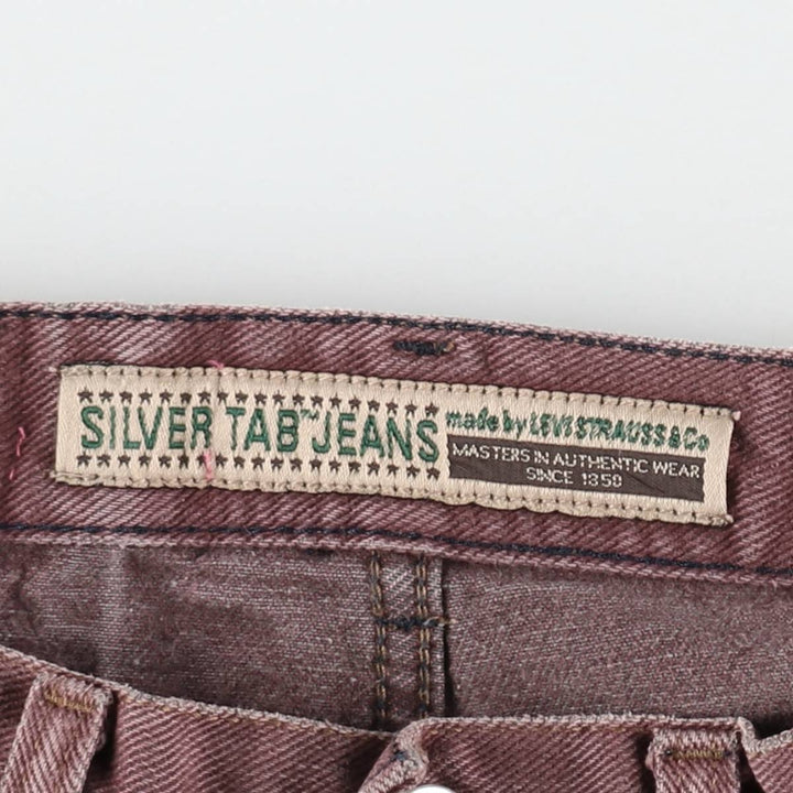1990'S Levi's Silver Tab Tapered Denim Pants, Women's Size L (equivalent to W27), Vintage unclear red type reddish brown Vintage Second Hand