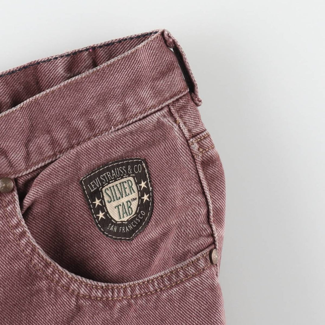 1990'S Levi's Silver Tab Tapered Denim Pants, Women's Size L (equivalent to W27), Vintage unclear red type reddish brown Vintage Second Hand