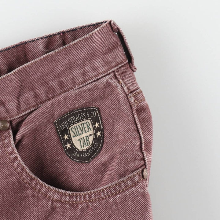 1990'S Levi's Silver Tab Tapered Denim Pants, Women's Size L (equivalent to W27), Vintage unclear red type reddish brown Vintage Second Hand