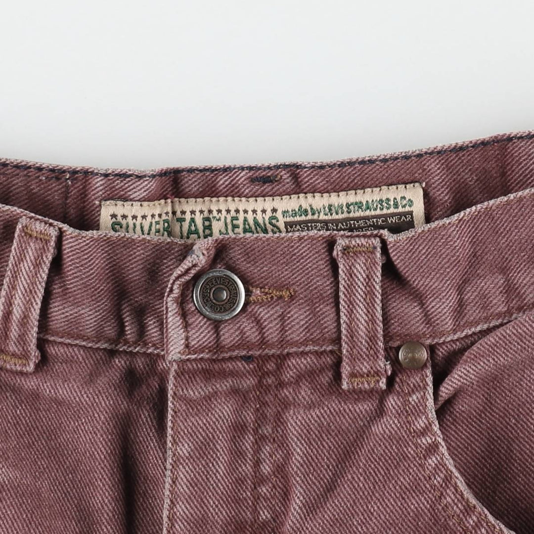 1990'S Levi's Silver Tab Tapered Denim Pants, Women's Size L (equivalent to W27), Vintage unclear red type reddish brown Vintage Second Hand