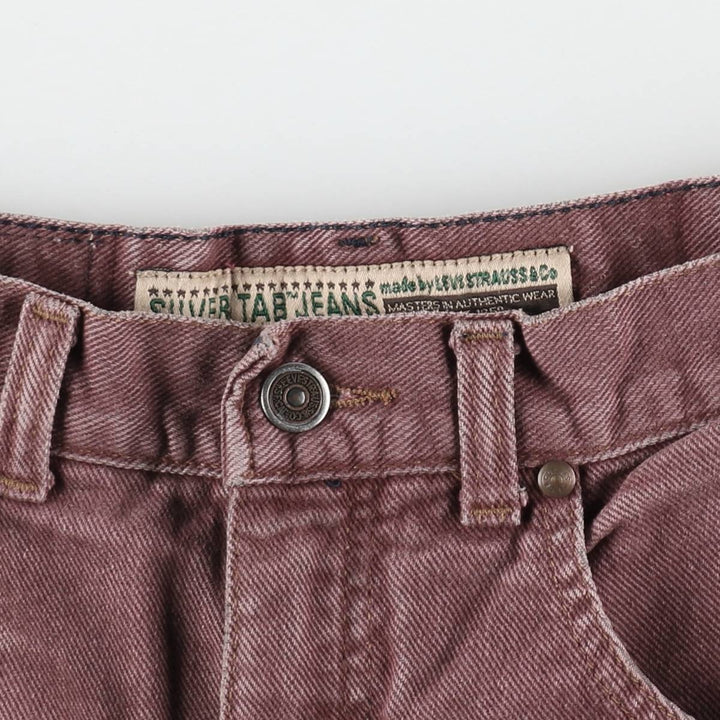 1990'S Levi's Silver Tab Tapered Denim Pants, Women's Size L (equivalent to W27), Vintage unclear red type reddish brown Vintage Second Hand