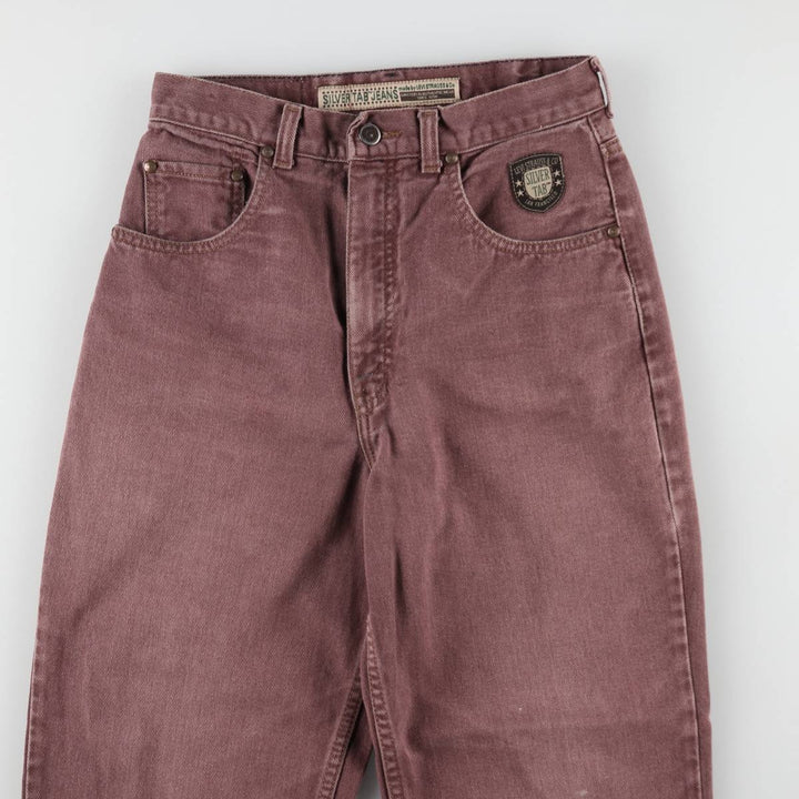 1990'S Levi's Silver Tab Tapered Denim Pants, Women's Size L (equivalent to W27), Vintage unclear red type reddish brown Vintage Second Hand