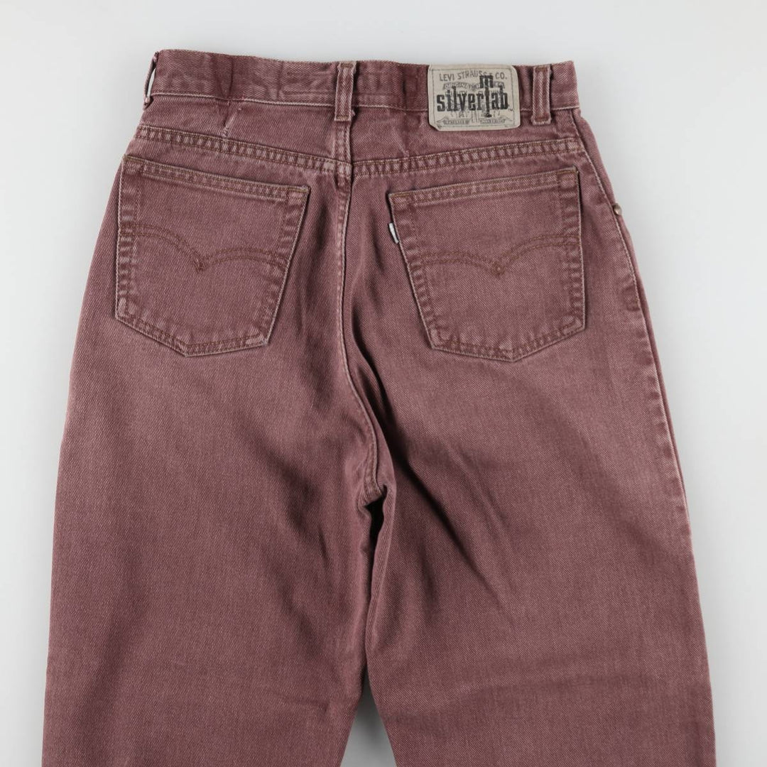 1990'S Levi's Silver Tab Tapered Denim Pants, Women's Size L (equivalent to W27), Vintage unclear red type reddish brown Vintage Second Hand
