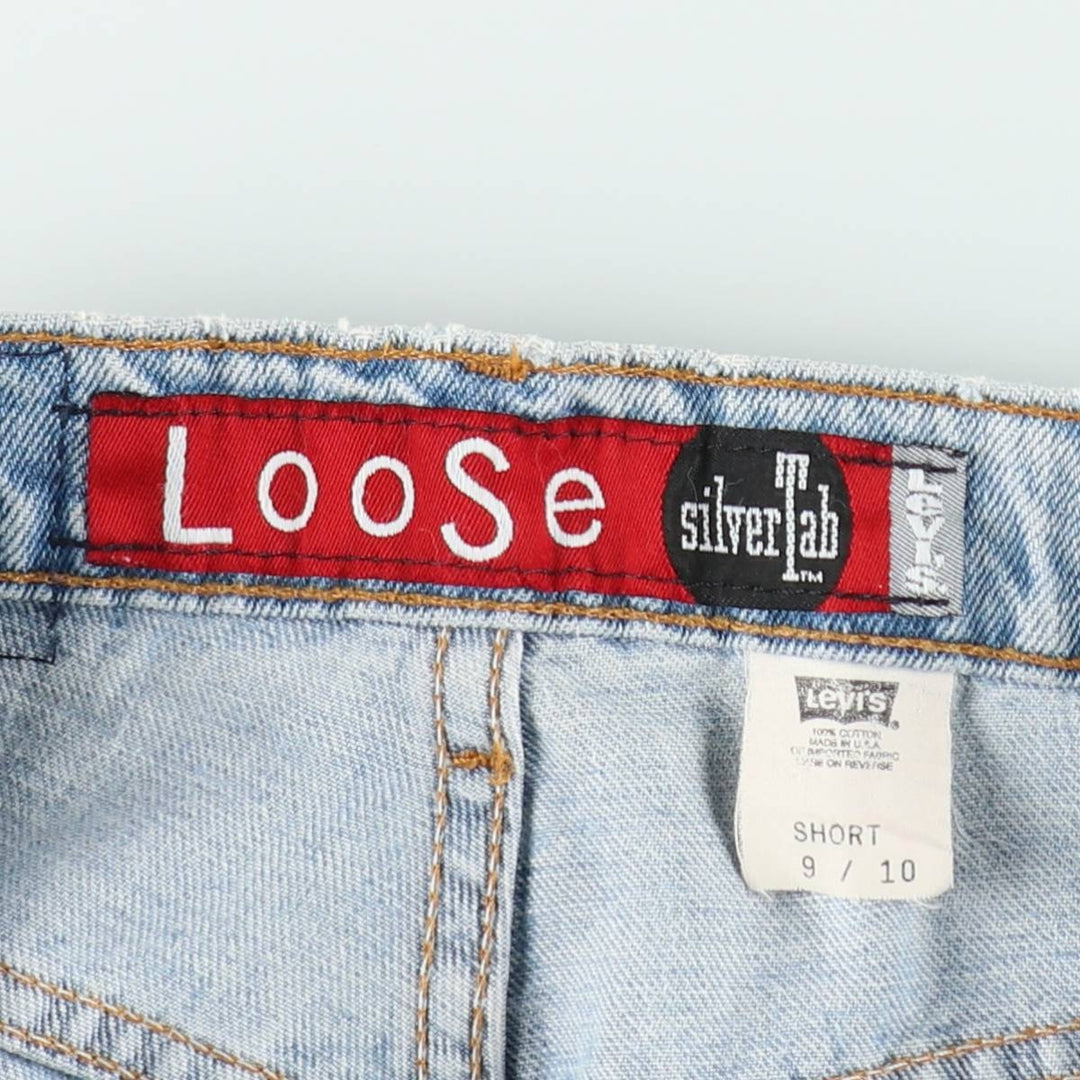 90'S Levi's Silver Tab Loose Tapered Denim Pants, Made in USA, Women's Size L (W29 equivalent), Vintage cotton blue type Vintage Second Hand