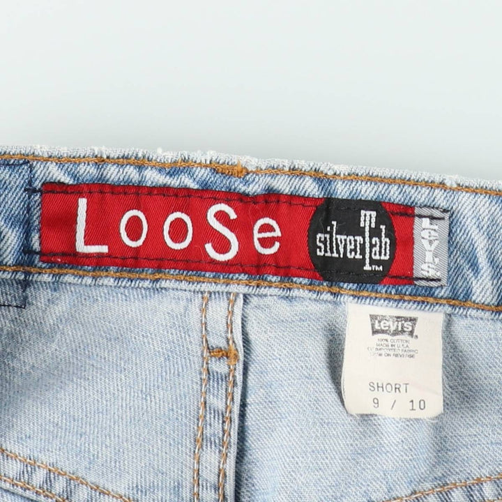 90'S Levi's Silver Tab Loose Tapered Denim Pants, Made in USA, Women's Size L (W29 equivalent), Vintage cotton blue type Vintage Second Hand