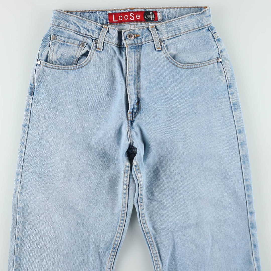 90'S Levi's Silver Tab Loose Tapered Denim Pants, Made in USA, Women's Size L (W29 equivalent), Vintage cotton blue type Vintage Second Hand