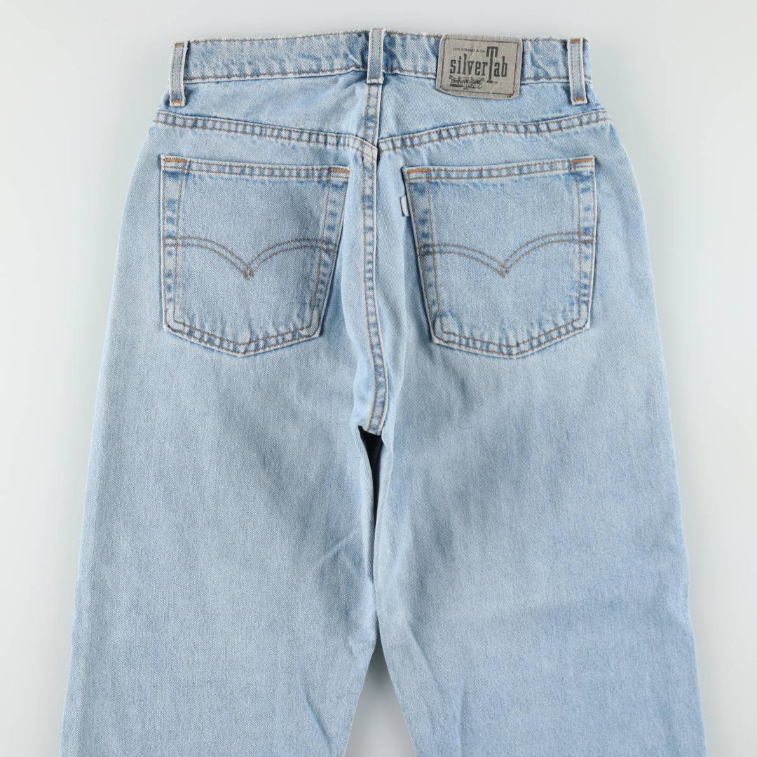 90'S Levi's Silver Tab Loose Tapered Denim Pants, Made in USA, Women's Size L (W29 equivalent), Vintage cotton blue type Vintage Second Hand