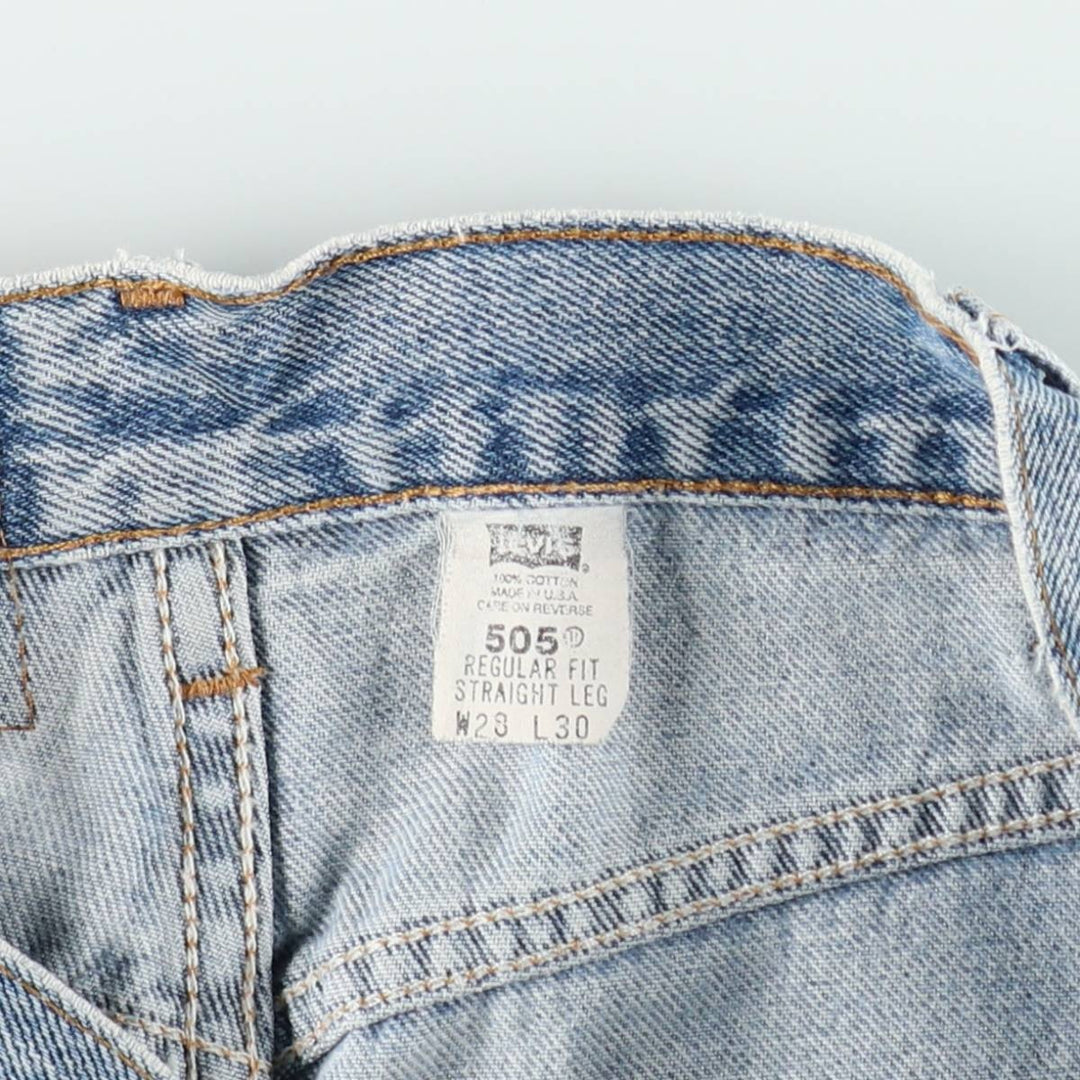 2000'S Levi's 505 Regular Fit Straight Leg Tapered Denim Pants, Made in USA, Women's Size L (equivalent to W27) cotton blue type Vintage Second Hand