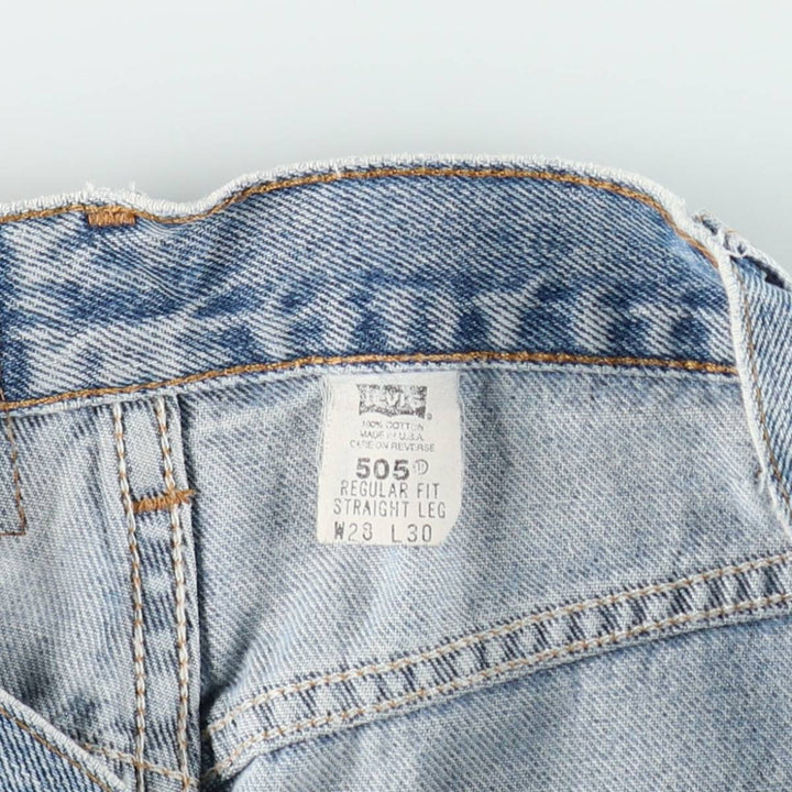 2000'S Levi's 505 Regular Fit Straight Leg Tapered Denim Pants, Made in USA, Women's Size L (equivalent to W27) cotton blue type Vintage Second Hand