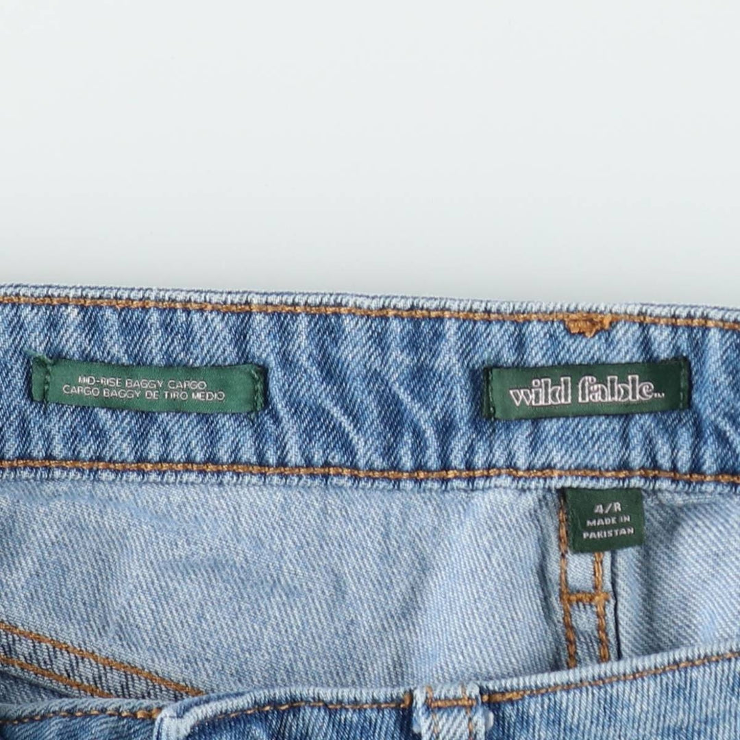 Wild Fable denim cargo pants, women's size L (equivalent to W30). cotton blue type Vintage Second Hand