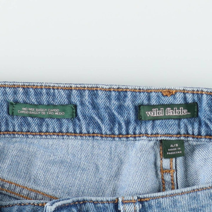 Wild Fable denim cargo pants, women's size L (equivalent to W30). cotton blue type Vintage Second Hand