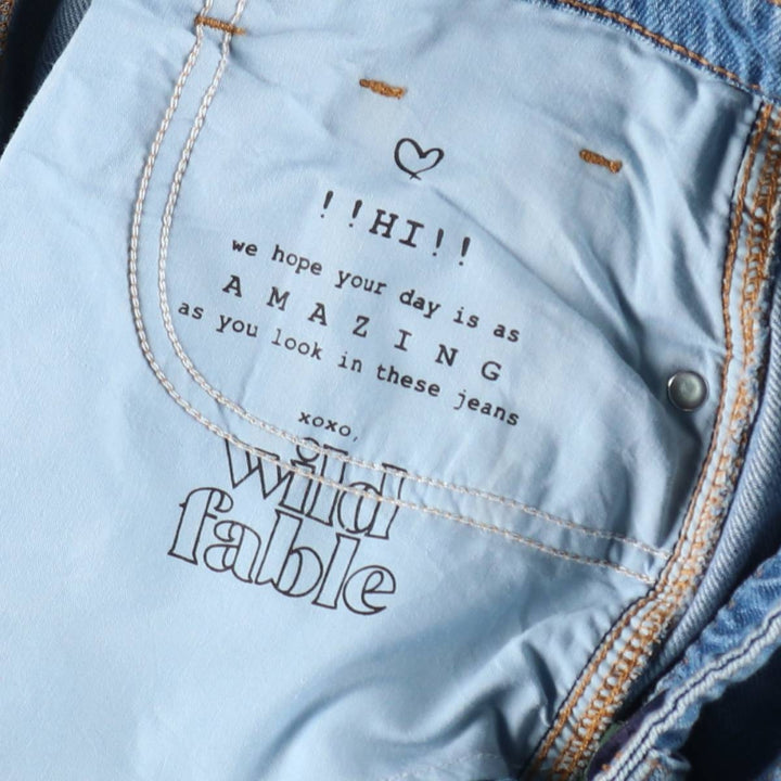 Wild Fable denim cargo pants, women's size L (equivalent to W30). cotton blue type Vintage Second Hand