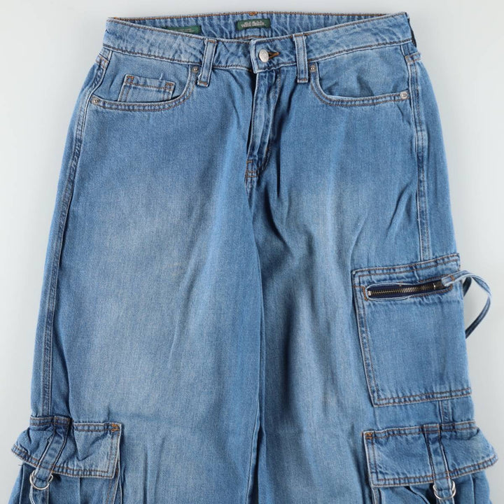 Wild Fable denim cargo pants, women's size L (equivalent to W30). cotton blue type Vintage Second Hand