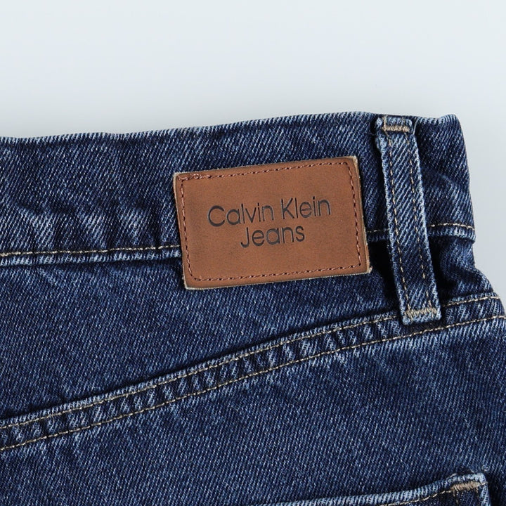 Calvin Klein Jeans Denim Wide Pants, Women's Size L (equivalent to W30) cotton blue type Vintage Second Hand