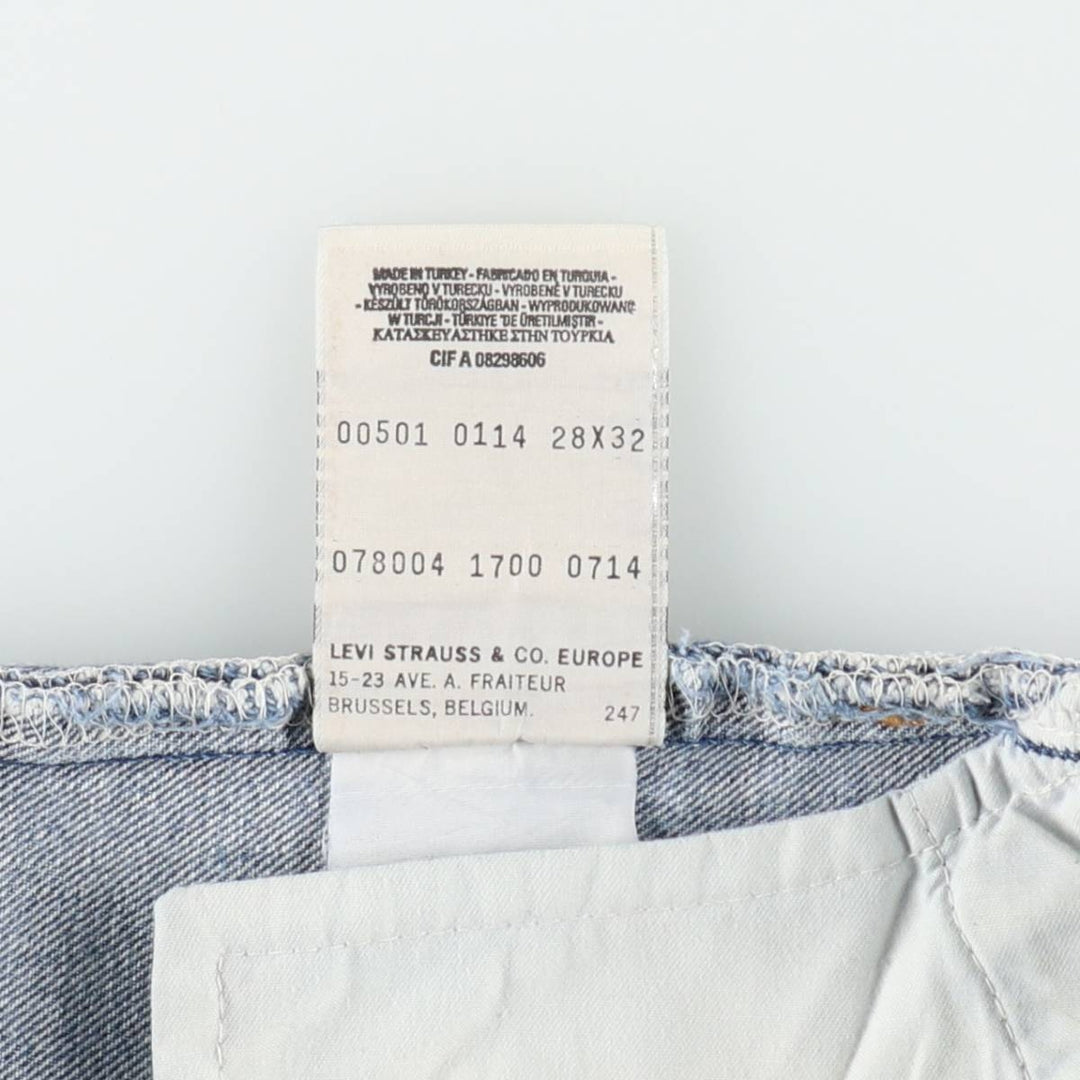 Levi's 501 Euro Model Straight Denim Pants, Women's Size M (W26 equivalent) cotton blue type Vintage Second Hand