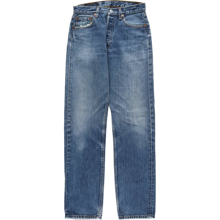 Levi's 501 Euro Model Straight Denim Pants, Made in France, Women's Size L (W28 equivalent) cotton blue type Vintage Second Hand