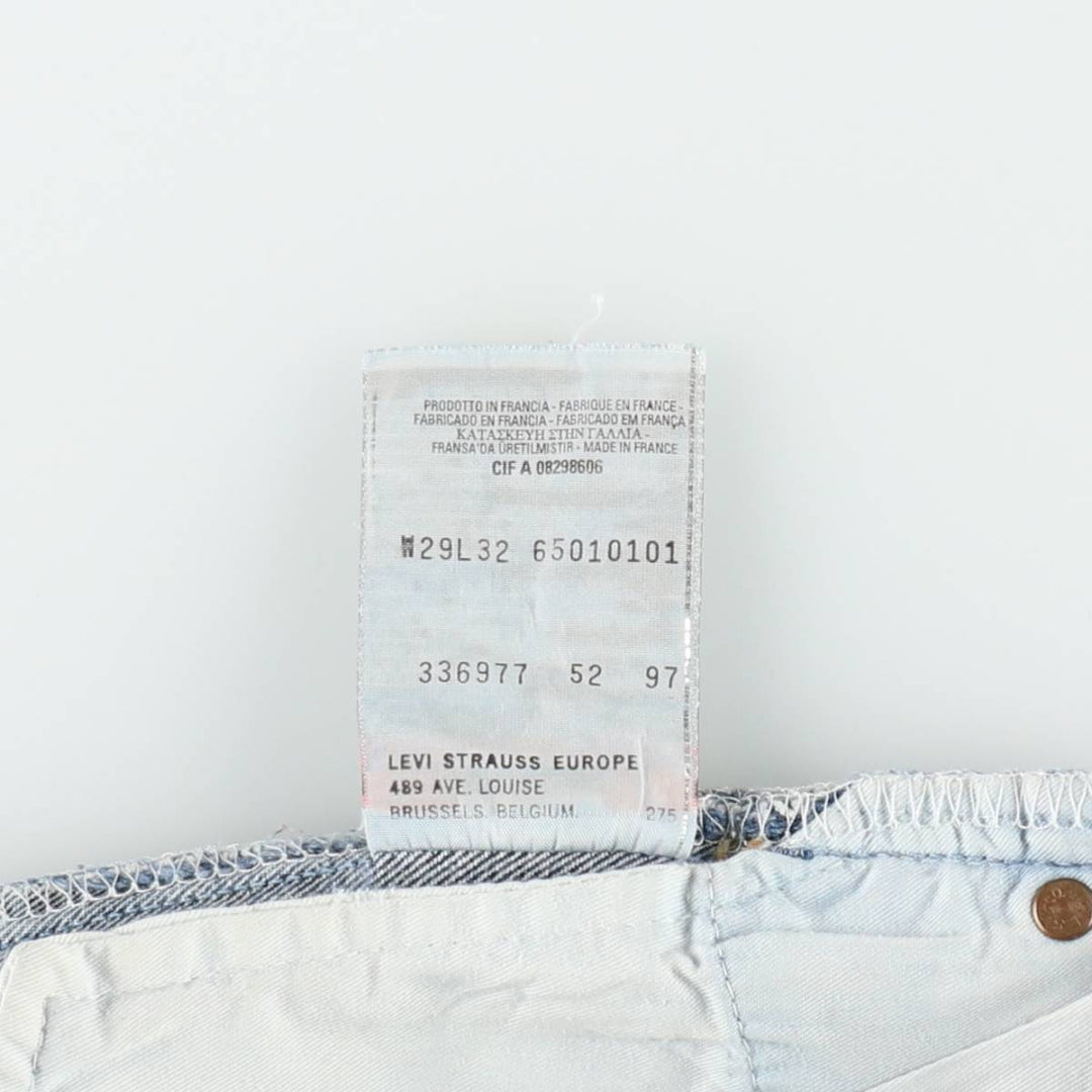 Levi's 501 Euro Model Straight Denim Pants, Made in France, Women's Size L (W28 equivalent) cotton blue type Vintage Second Hand