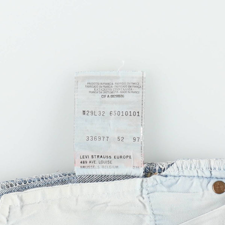 Levi's 501 Euro Model Straight Denim Pants, Made in France, Women's Size L (W28 equivalent) cotton blue type Vintage Second Hand