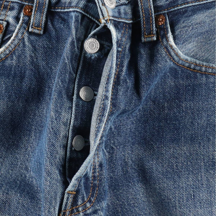 Levi's 501 Euro Model Straight Denim Pants, Made in France, Women's Size L (W28 equivalent) cotton blue type Vintage Second Hand