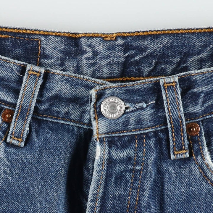 Levi's 501 Euro Model Straight Denim Pants, Made in France, Women's Size L (W28 equivalent) cotton blue type Vintage Second Hand