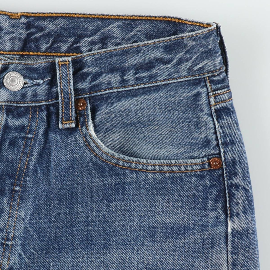 Levi's 501 Euro Model Straight Denim Pants, Made in France, Women's Size L (W28 equivalent) cotton blue type Vintage Second Hand
