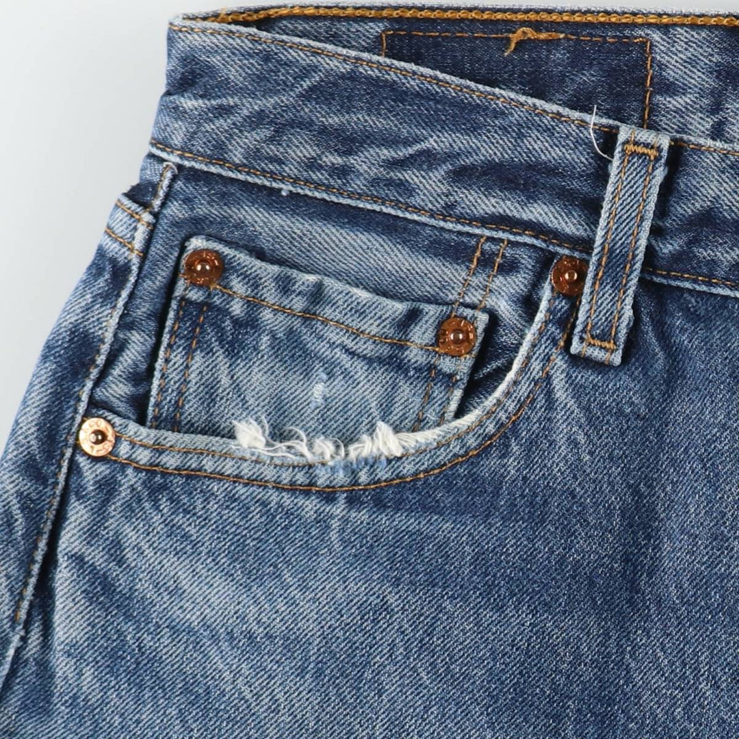 Levi's 501 Euro Model Straight Denim Pants, Made in France, Women's Size L (W28 equivalent) cotton blue type Vintage Second Hand