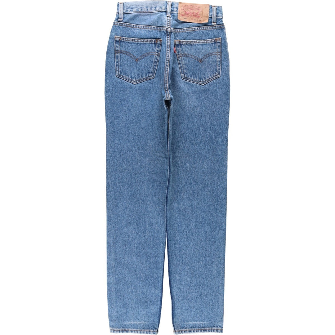 1990'S Levi's 501-0191 Straight Denim Pants, Made in USA, Women's Size L (equivalent to W27), Vintage cotton blue type Vintage Second Hand
