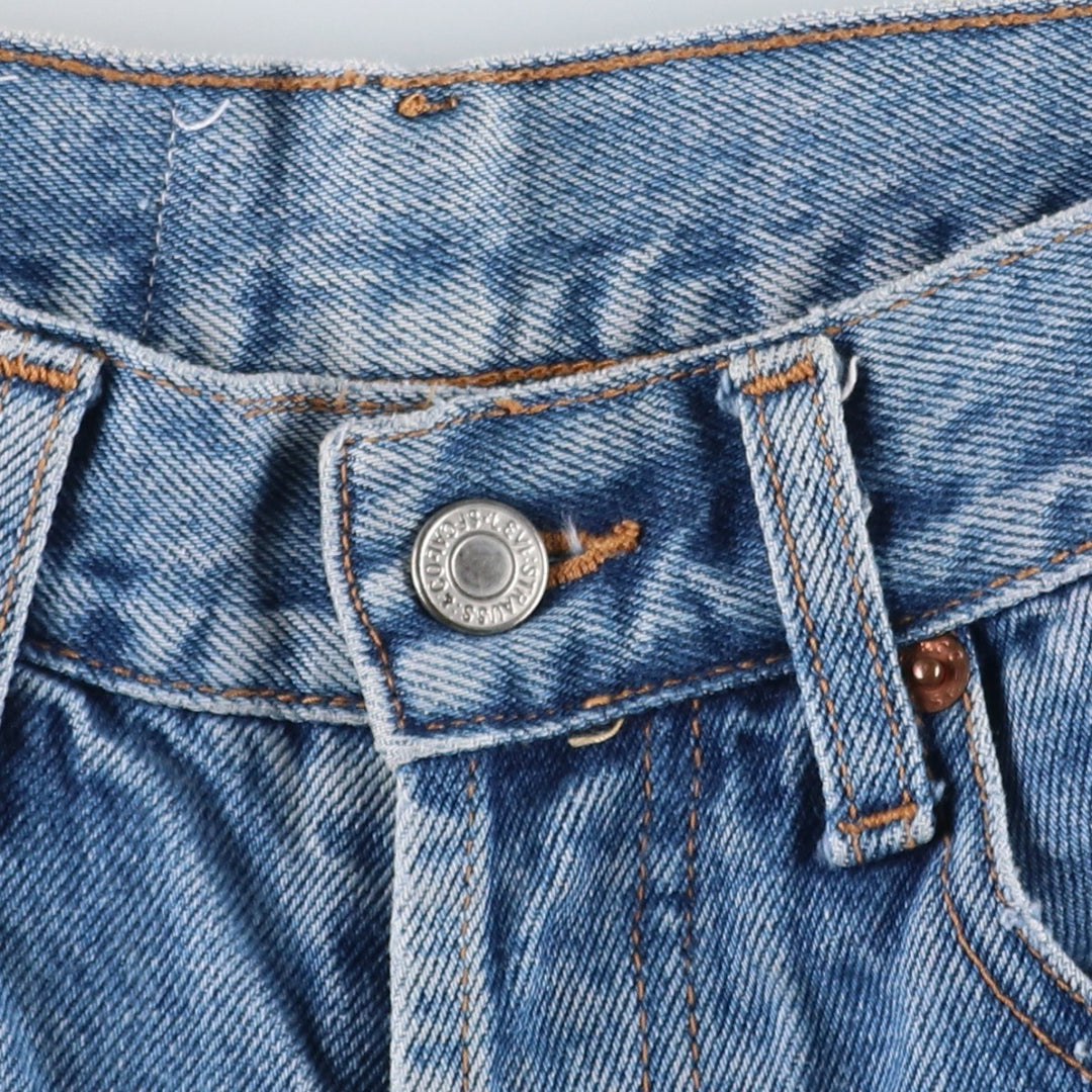 1990'S Levi's 501-0191 Straight Denim Pants, Made in USA, Women's Size L (equivalent to W27), Vintage cotton blue type Vintage Second Hand