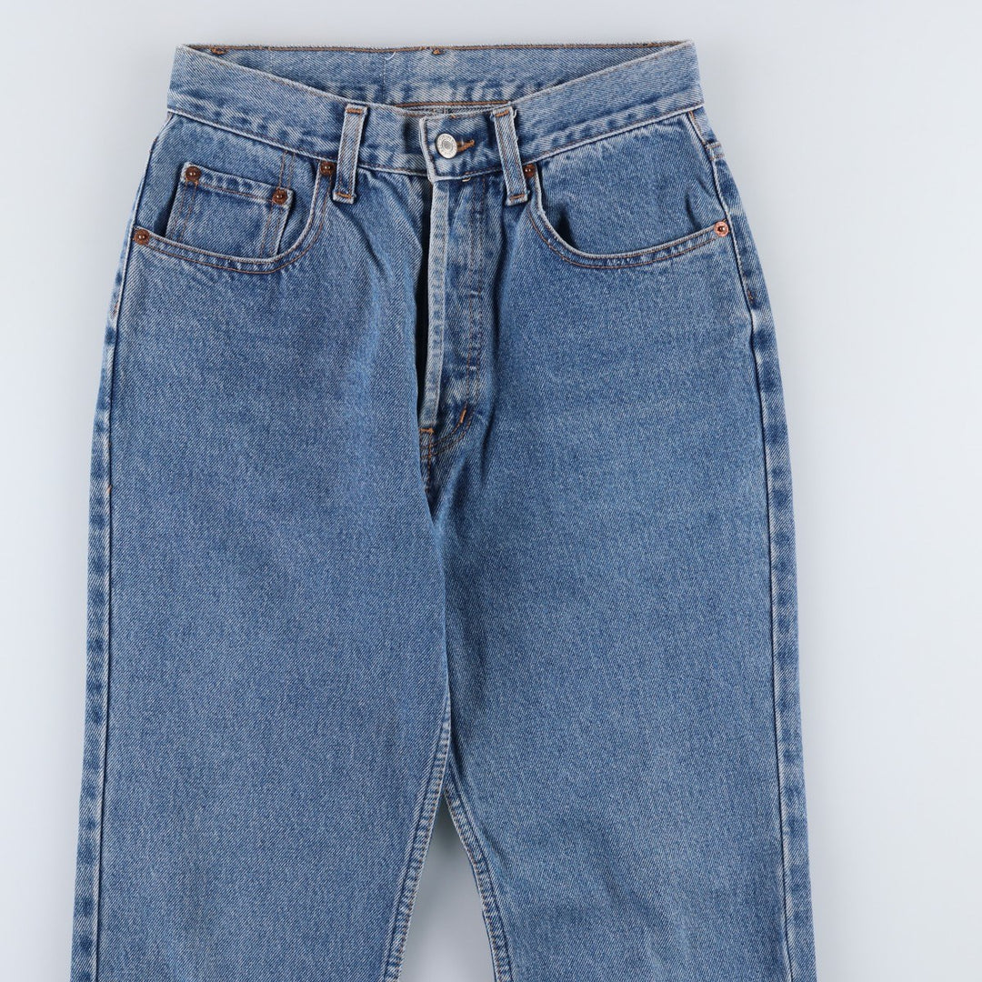 1990'S Levi's 501-0191 Straight Denim Pants, Made in USA, Women's Size L (equivalent to W27), Vintage cotton blue type Vintage Second Hand