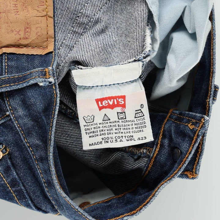1990'S Levi's 6501-6214 Straight Denim Pants, Made in USA, Women's Size L (equivalent to W28), Vintage cotton blue type Vintage Second Hand