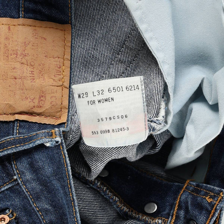 1990'S Levi's 6501-6214 Straight Denim Pants, Made in USA, Women's Size L (equivalent to W28), Vintage cotton blue type Vintage Second Hand